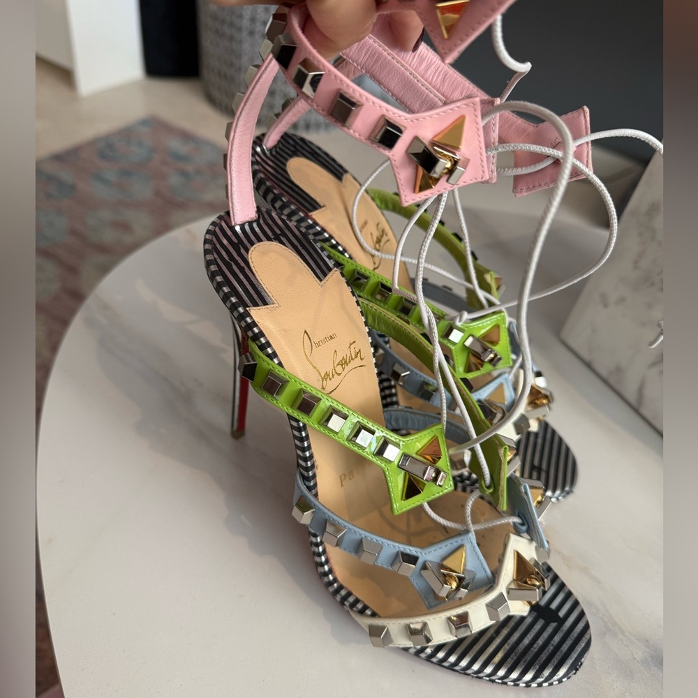 Christian Louboutin Multicolor Strappy Heels, in a very good condition